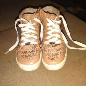 Size 3 kids Micheal Kors high top sneakers